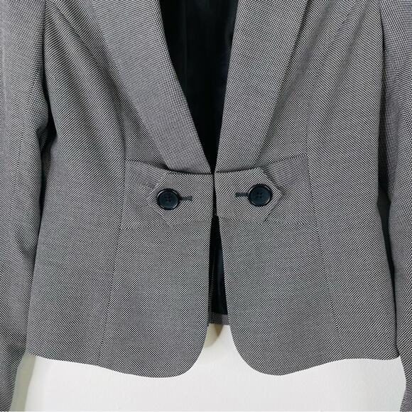 The Limited black white polka dot preppy button office crop academia blazer 0 - Picture 3 of 8